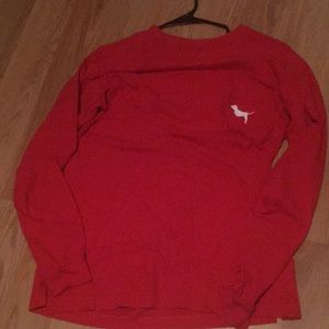 Pink Victoria secret red and white long sleeve T-shirt gently used